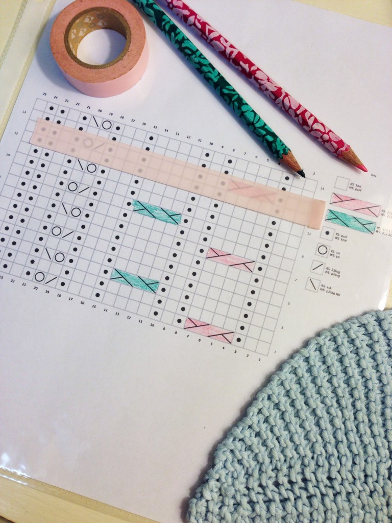 knitting chart in action